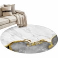 thumbnail image 2 of Gray Gold Marble 3ft Area Rug, Modern Abstract Marble Crack Texture Washable Non-Slip Small Round Rugs for Entryway Bedroom Kitchen, Soft Circle Carpet for Dining Room, Playroom Nursery Rug, 2 of 9