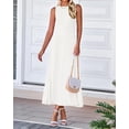 thumbnail image 2 of BTFBM Women Tank Midi Dress Summer Crewneck Sleeveless Pleated A Line Business Casual Formal Sweater Spring Dresses, 2 of 7