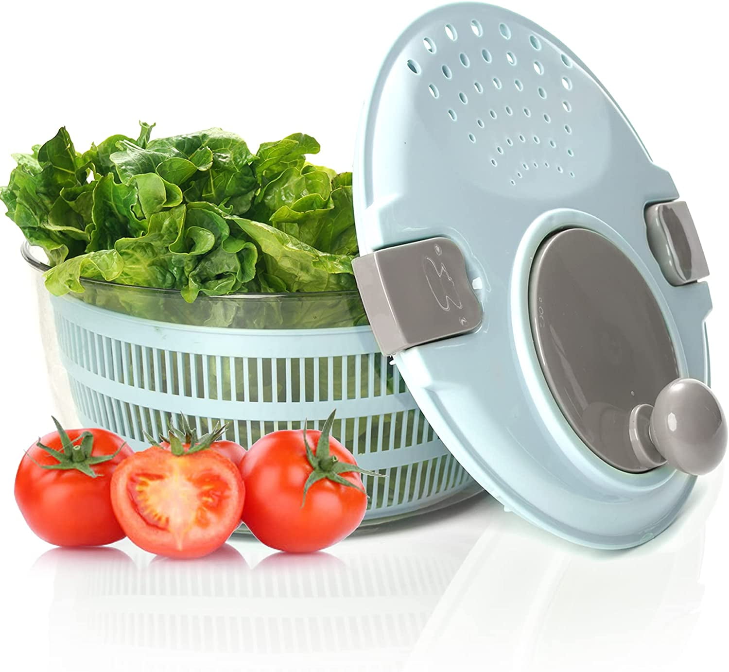 Salad Spinner Large Lettuce Spinner Vegetable Dryer Blue 4.2L