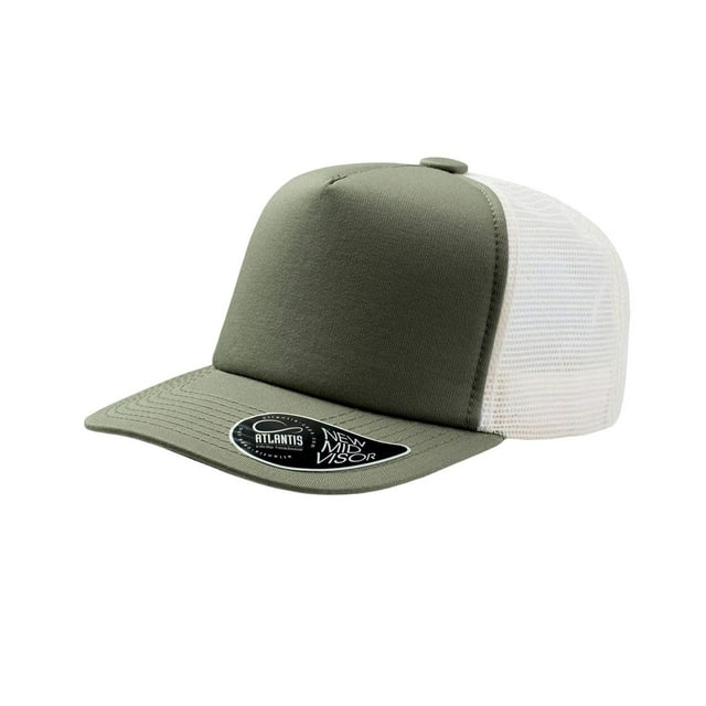 Atlantis Record Mid Visor 5 Panel Trucker Cap (Pack of 2)