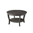 thumbnail image 4 of Convenience Concepts American Heritage Round Coffee Table with Bottom Shelf, Gray Wood Finish, 4 of 6