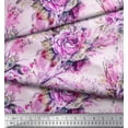 thumbnail image 3 of Soimoi Polyester Crepe Fabric Leaves & Rose Flower Print Fabric by Yard 52 Inch Wide, 3 of 3