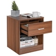 thumbnail image 3 of Mesita de noche Costway moderna con almacenamiento de madera de 2 Niveles con cajón y gabinete, 3 of 4