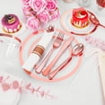 thumbnail image 5 of 350PCS Rose Gold Plastic Plates - Clear with Rose Gold Rim for 50Guests Dinnerware - Include 100 Plates disposable 150 PCS Silverware 50 Napkins for Wedding＆Party, 5 of 13