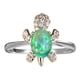 thumbnail image 1 of Anillos para mujer, regalos para mujer, joyería creativa con oro blanco y diamantes azules, diseño de tortuga para hombre, anillo de moda para hombre., 1 of 3
