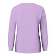 thumbnail image 5 of Crewneck Sweatshirts for Women Solid Color Long Sleeve Shirts O-Neck Pullover Tops, 5 of 5