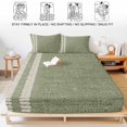 thumbnail image 5 of Twin Sze Fitted Sheet Set - Sage Green Texture 2 Piece Bedding Sets 16" Deep Pocket Fitted Sheet with 1 Pillowcase, Country Farmhouse Burlap Stripes Brushed Microfiber Hotel Luxury Bed Sheets, 5 of 9
