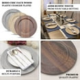 thumbnail image 4 of Efavormart 6 Pack | 13" Natural Boho Chic Faux Wood Plastic Charger Plates, Round Rustic Wedding Party Service Plates, 4 of 11