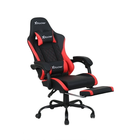 X Rocker Apex PC Gaming Chair with Massage Function and Footrest, Red