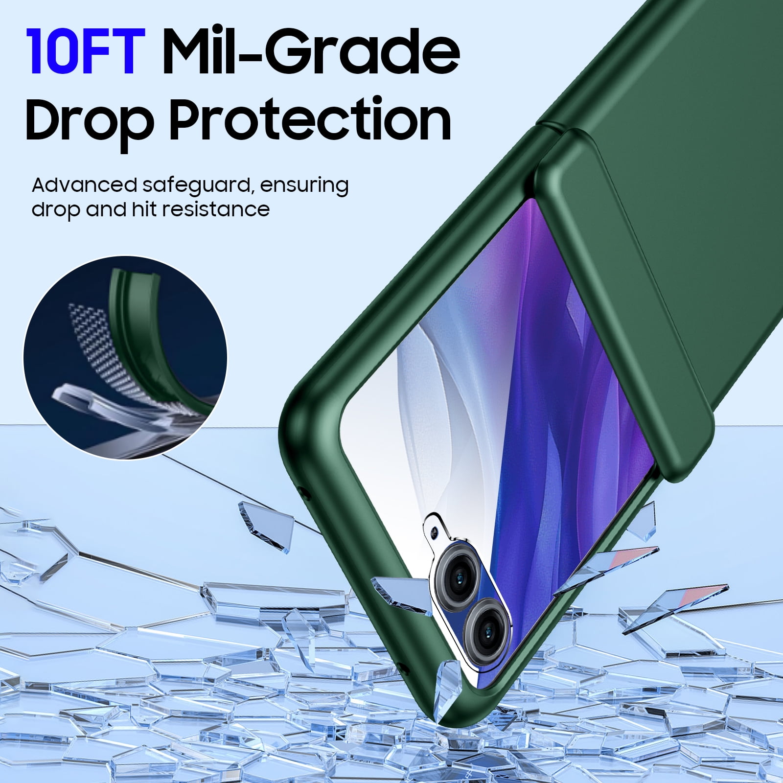 Oupeigar for Motorola Razr 50 2025 Ultra Phone Case,With Hinge Protection,Screen Protector,Full-Body Rugged Anti-Scratch Shockproof Phone Case-Green