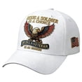 thumbnail image 2 of WKSCLPAI Veteran Tribute Hat, Bald Eagle Pattern Baseball Cap, "Being A Soldier Is A Choice" Patriotic Adjustable Hat for Veterans Day, Commemorative Significance Gift for Veterans, 2 of 6