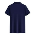 thumbnail image 5 of ohmzyzo Mens Polo Shirts Lightweight Moisture Wicking Golf Shirt Solid Color Short Sleeve Breathable Golf Shirts Z-Navy Blue 4XL, 5 of 8