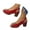 Red, variant on Women's Leather Pumps Comfort Platform Heel Slingback Sandals Peep Toe Sexy Dress Shoes