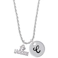 thumbnail image 1 of Delight Jewelry I 'Heart' Lacrosse Silvertone Script Initial Disc - C - Charm Necklace, 20"+3", 1 of 4