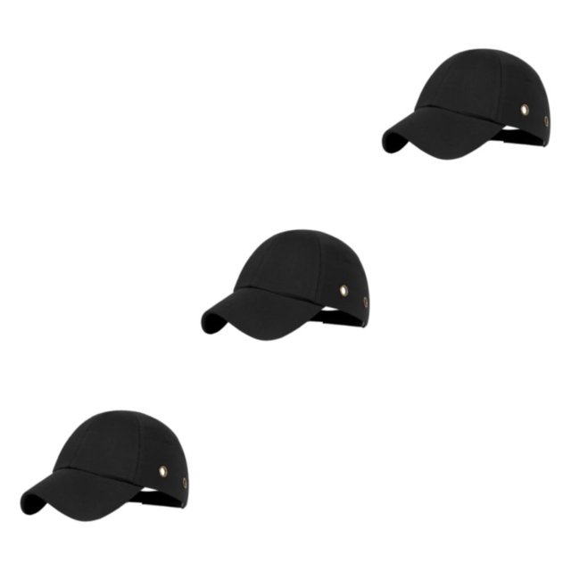 ZheElen Sporty Style Baseball Cap Adjustable And Comfortable To Wear Baseball Bump Caps Safety Bump Cap black 3Set