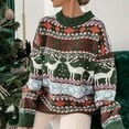 thumbnail image 5 of Casual O Neck Long Sleeve Pullover Sweater Women Autumn Fashion Christmas Printed Sweater Ladies Commuter Loose Sweater 2022 New, 5 of 6