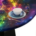 thumbnail image 6 of Mandala Ethnic Flower Rainbow Round Tablecloths with Elastic Edge Fitted Round Table Cloth Wipeable Washable Circle Table Covers for Dinner Patio Party Indoor Outdoor Kitchen Decor (Fit 45-52 In), 6 of 6