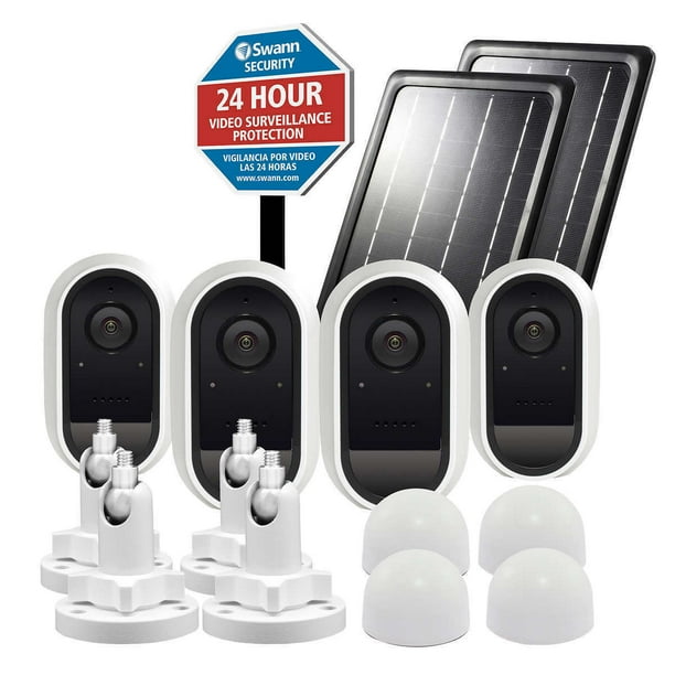 Swann Wireless Security System 4 Battery Camera, 2 Solar Panel Kit