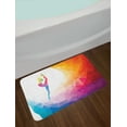 thumbnail image 2 of Gymnastics Bath Mat, Polygonal Pattern with Colorful Girl Design Acrobatic Composition Active Life, Plush Bathroom Decor Mat with Non Slip Backing, 29.5" X 17.5", Multicolor, by Ambesonne, 2 of 2