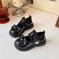 thumbnail image 4 of Girls' Lace Bow Pearl Decor Flat Shoes, Soft Sole Casual Mary Janes, Suitable for Daily School Matching, Weekend Trips and Casual Party Activities Black b 3.5-4 Years, 4 of 5
