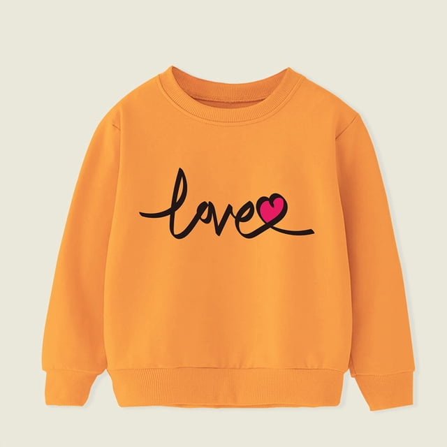 RXIRUCGD Mode Hauts à Manches Longues Décontractés pour Filles et Garçons, Orange, Taille: 3 Ans
