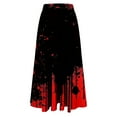 thumbnail image 4 of WFJCJPAF 2024 New Halloween Clearance! Skirt for Women,Women's Casual Flowers Printed A-line Elastic Waist Skirt - Red XXXL, 4 of 6