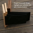 thumbnail image 6 of Book Ends Universal Bookends for Shelves, Non-Skid Bookend, Decorative Heavy Duty Wood Book End, Home Decor Wooden Book Stopper for Books/CDs,1 Pairs,Style:Black walnut square head;, 6 of 8