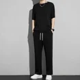 thumbnail image 3 of Camiseta Hombre Sin Logo Trajes Deportivos Sudadera Gris Ropa de Hombre Lisa Top Liso Chándal Pantalones Conjuntos 5xl Elástico A Juego Básico, 3 of 5