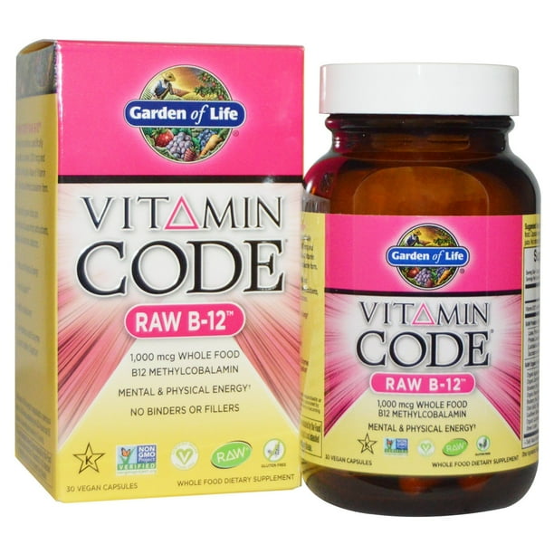 Garden of Life Vitamin Code Raw B12, 30 Vegan Capsules