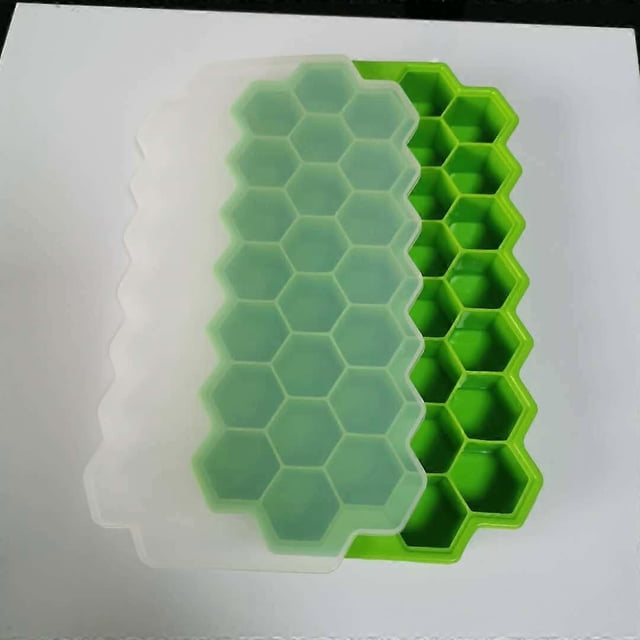 Molde de silicona para hielo, bandeja para cubitos de gelatina y pudín, 37 rejillas, para hacer hielo en forma de panal