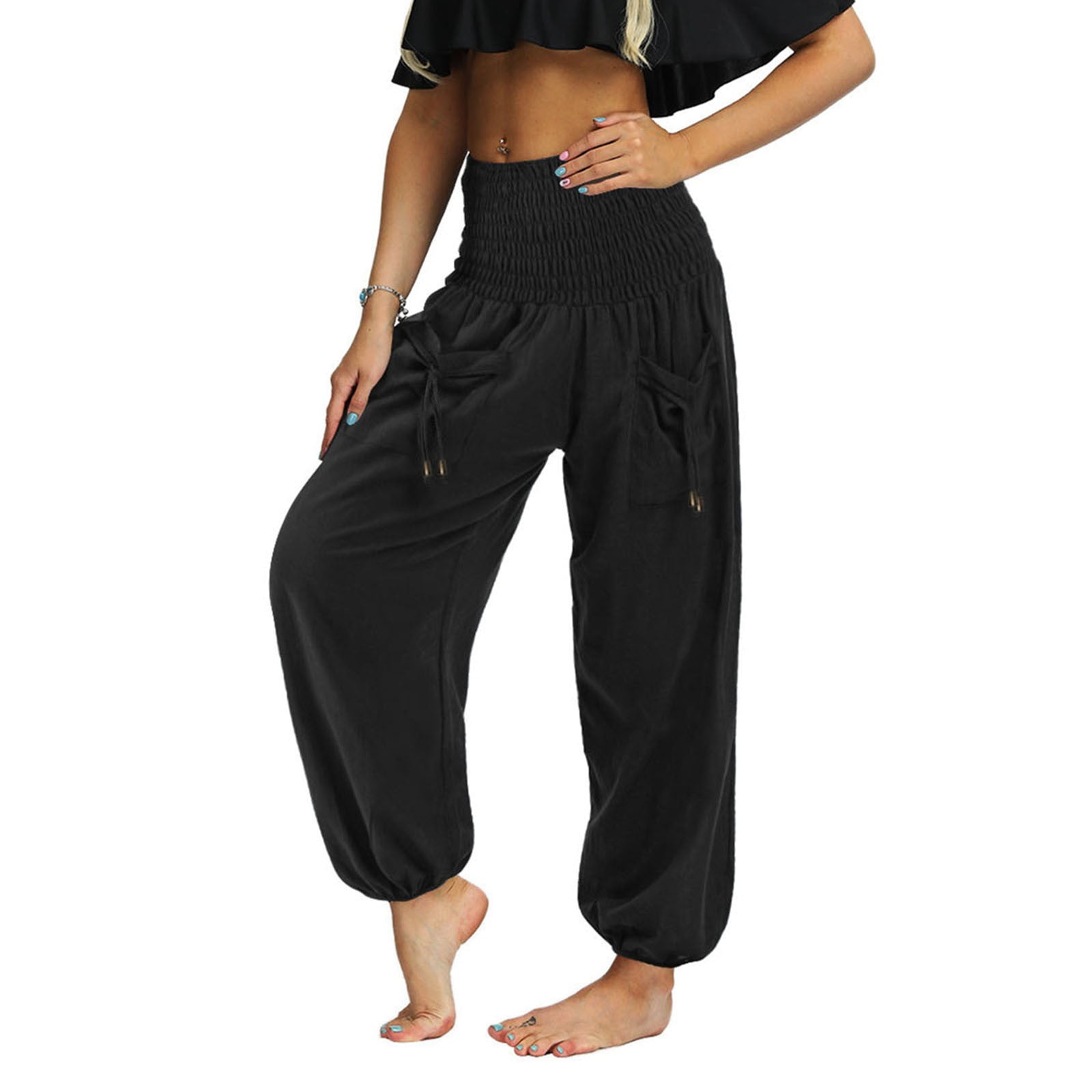 Aayomet Flowy Pants For Women Women's Sweatpants 3D Mesh Breathable  Lightweight Elastic Waist Casual Gym Track Pants with Zipper Pockets,Black  XL