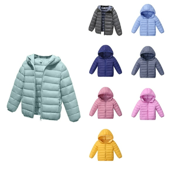 Antinious Kids Puffer Jacket Kids Winter Coat Lightweight Boys Girls Toddler Big Winter Long Sleeve Coat