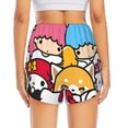 thumbnail image 2 of Lsque Sanrio Printed Women's Running Shorts with Liner Pockets,Elastic Quick Dry Workout Athletic Gym Yoga Shorts,Womens High Waist Shorts-Large, 2 of 9