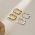 thumbnail image 4 of Gold Hoop Earrings for Women 14K Gold Silver Plated Chunky Huggie Hoops Hypoallergenic Lightweight Small Paperclip Link Chain Drop Dangle Earrings Trendy Jewelry Gifts, 4 of 5