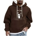 thumbnail image 3 of UVEASISHA Streetwear Graphic Hoodies for Men Drop Shoulder Long Sleeeve Pullover Tops Drawstring Hooded Kangaroo Pocket Sweatshirt Coffee XXL, 3 of 6