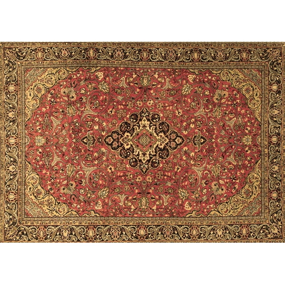 Ahgly Company Indoor Rectangle Medallion Brown Traditional Area Rugs, 5' x 8'