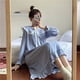 thumbnail image 5 of Pijama de manga larga para mujer, cuello de muñeca sobre la rodilla, corte de hada, estilo coreano, ropa de hogar, estilo princesa para mujer, 5 of 6