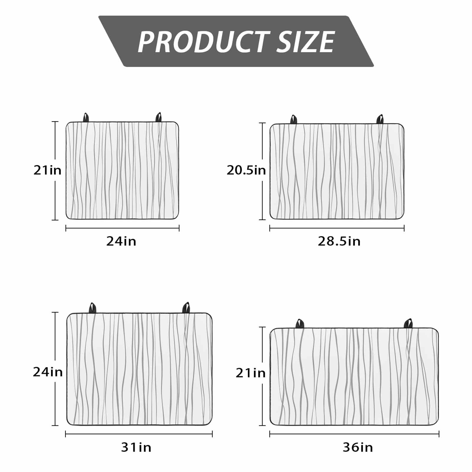 Gray Stove Top Cover for Electric Stove, Heat-proof & Non Slip Glass Top Stove Cover Protector, Abstract Lines Gradient Minimalist Modern Texture Kitchen Flat Cooktop Rubber Mat 36x21 Inches