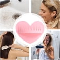 thumbnail image 1 of Organizador de cabello de baño con recolector de pelo de silicona – ReutilizableRecogepelos, para pared de ducha y bañera, resistente, fácil de instalar, pack de 1 vez, gris, 1 of 7