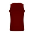 thumbnail image 4 of Sakmal Red Mens Tank Tops Summer Red Crew Neck Camisole Breathable Muscle Workout Solid Men Sleeveless T Shirts, 4 of 6