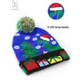 thumbnail image 6 of Gustave Christmas LED Light Up Beanie Hat Colorful Lights Flashing Pom Pom Knitted Hat Ugly Sweater Cap Xmas Party Holiday for Adults Kids "Xmas Tree & Dinosaur", 6 of 10