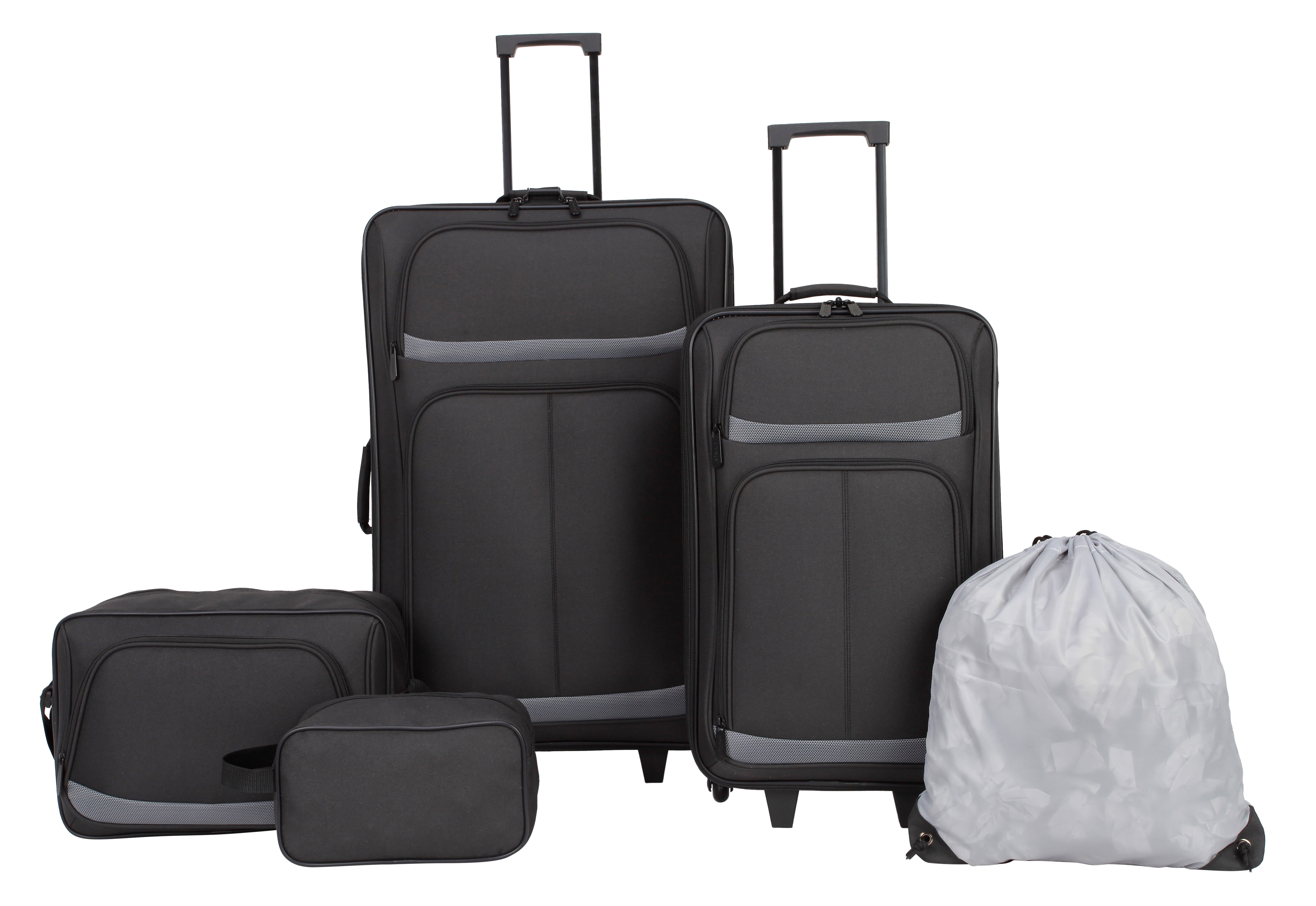 Protege 5-Piece Softside Spinner Luggage Set, Black - Walmart.com