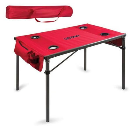 Rail Travel Timetable Picnic Time 799-00-100-144-0 University of Connecticut Huskies Digital Print Travel Table, Red ()