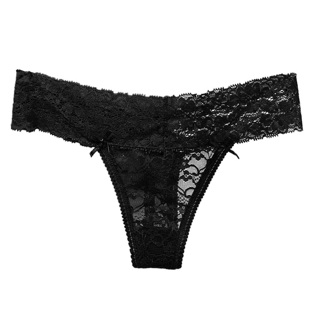 B91xZ String sous-Vêtements pour Femmes Slip Taille Basse, TG Noir