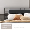 thumbnail image 5 of NNV Queen Size Platform Metal Bed Frame with Leather Upholstered Headboard, Black, 5 of 7