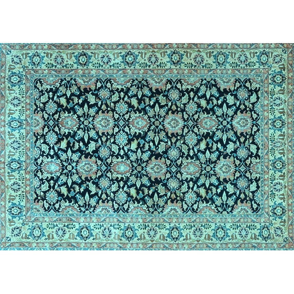 Ahgly Company Indoor Rectangle Persian Light Blue Traditional Area Rugs, 2' x 4'