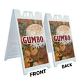 thumbnail image 2 of A-frame Sidewalk Gumbo 24" x 36" Double Sided A-Frame Sidewalk Sign, Includes 2 Plastic Inserts | Foldable Portable White Signicade Sandwich Board Signs, 2 of 5
