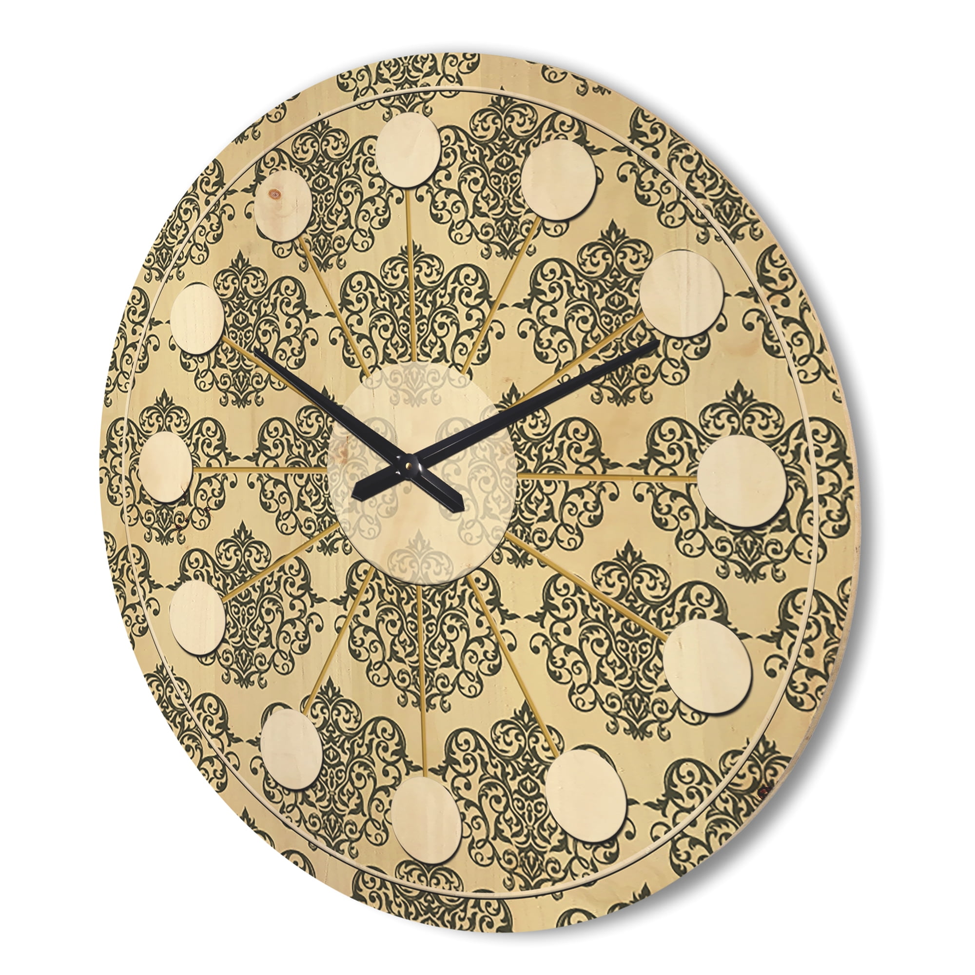 Designart 'Abstract Retro Pattern Design III' Mid-Century Modern Wood Wall Clock