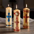 thumbnail image 2 of CB Church Supply Devotional Candles Hand Decorated Family Prayer Candle by Will & Baumer, 8-Inch, Alpha & Omega, 2 of 2