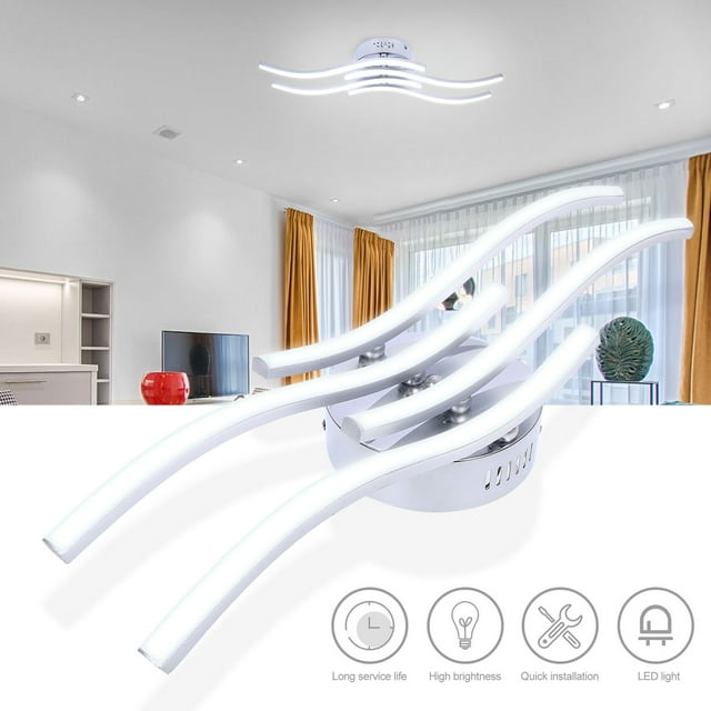 Lámpara de techo LED de 24W con diseño moderno en forma de ramas onduladas, ideal para salas, dormitorios y hoteles.